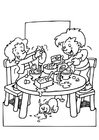 Coloring pages preparing food