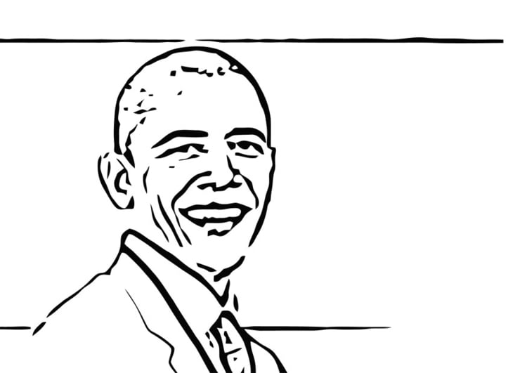 Coloring page Barack Obama