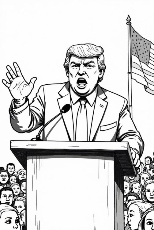 President Donald Trump addresses crowd