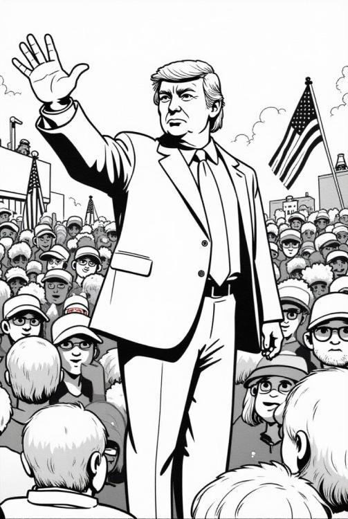 President Donald Trump with supporters