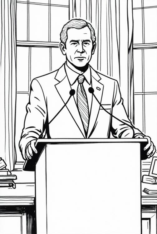 President George W. Bush gives a speech