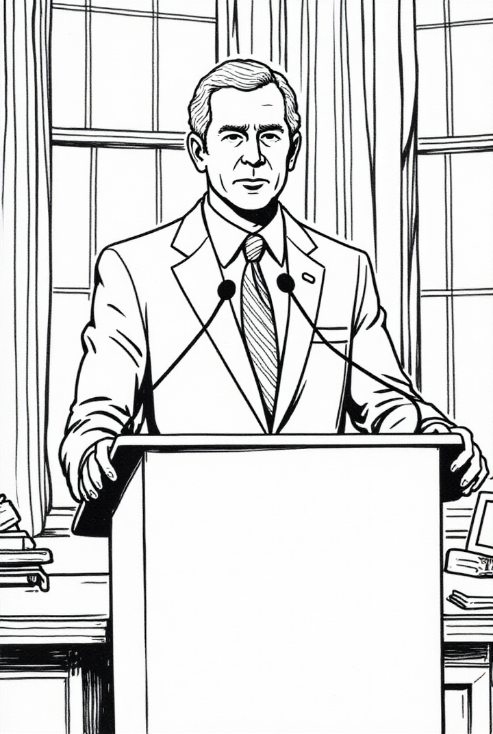 President George W. Bush gives a speech