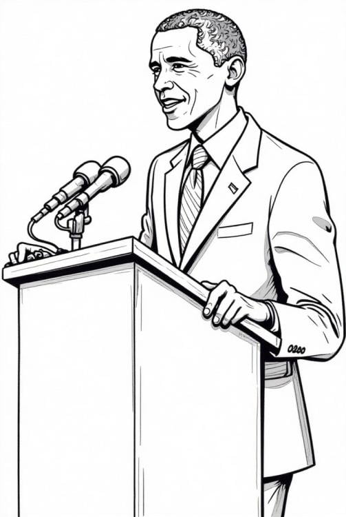 President Obama gives a speech