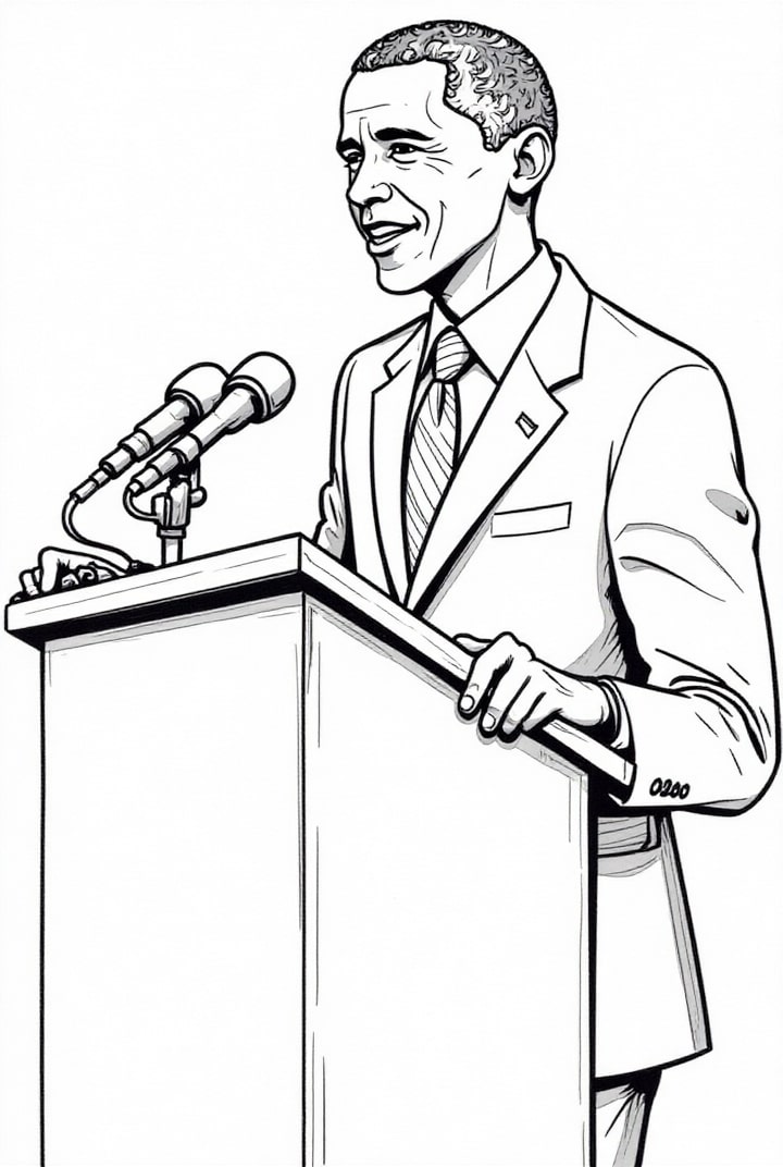 President Obama gives a speech