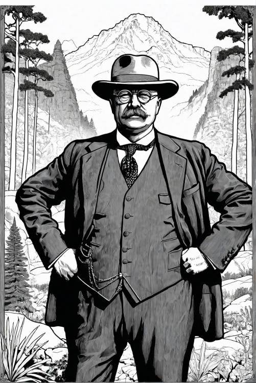 President Theodore Roosevelt in a nature park