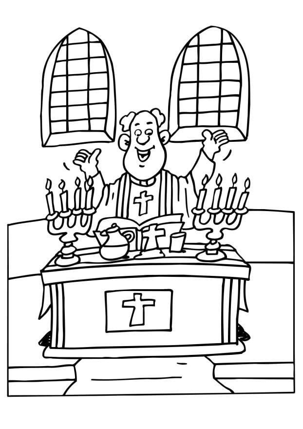 Coloring page priest
