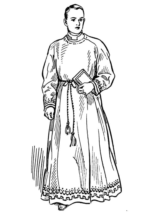 Coloring page priest