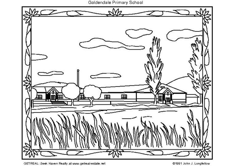 Coloring page primary school