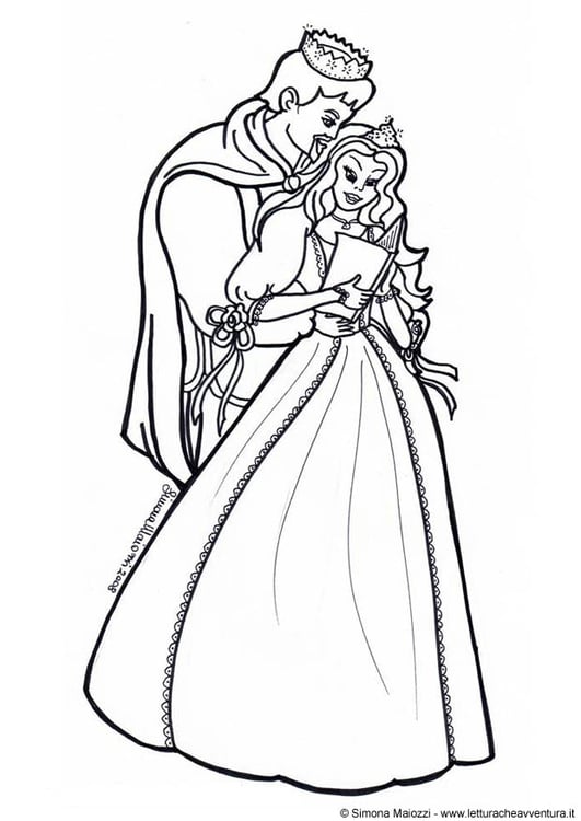 Coloring page prince and princess