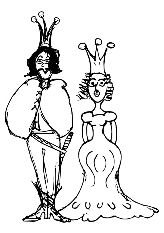 Coloring page prince and princess