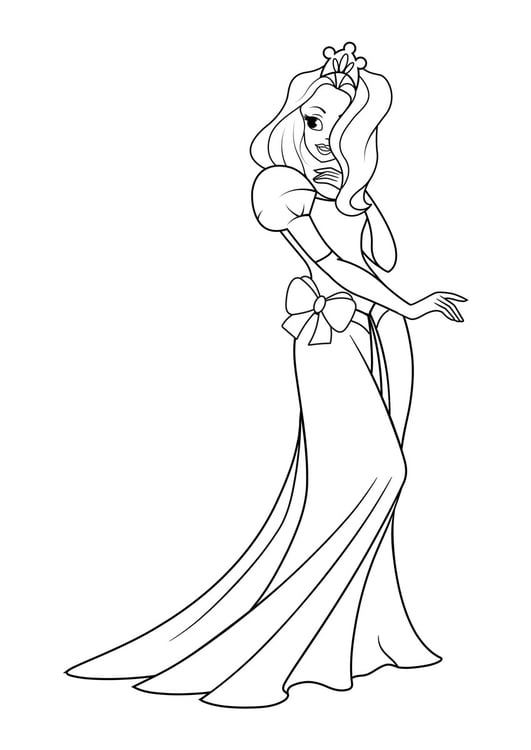 Coloring page princess at party