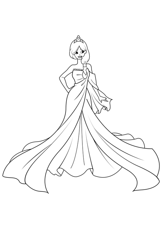 Coloring page princess at party