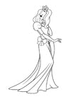 Coloring pages princess at party