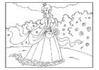 coloring-page princess in garden