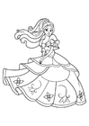 Coloring page princess is dancing