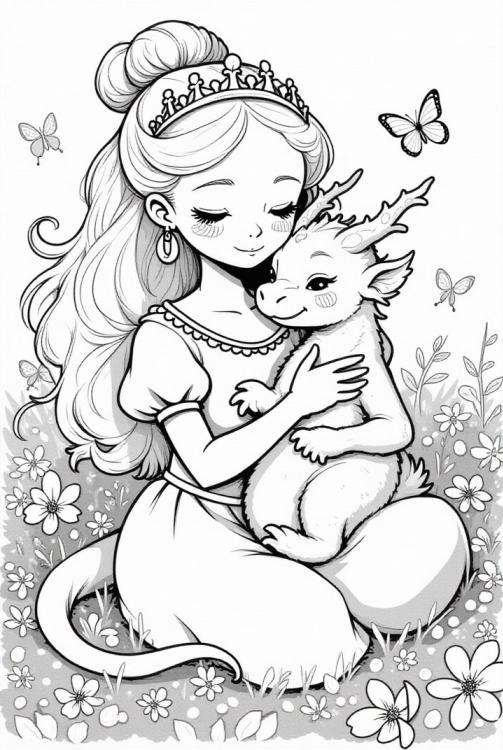 princess with baby dragon