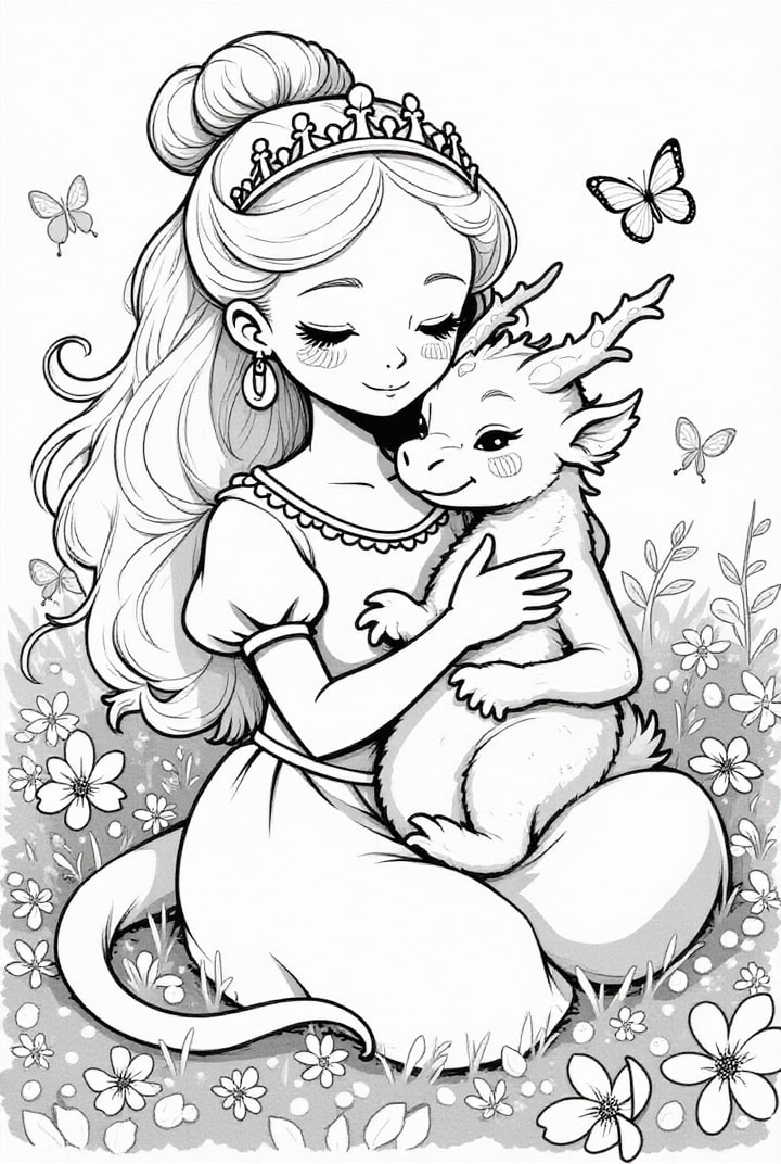 princess with baby dragon