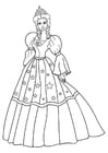 Coloring pages princess with dress