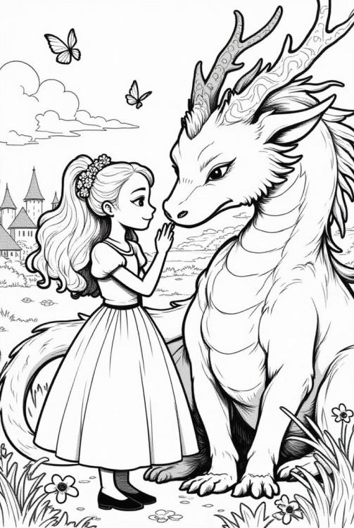 princess with her dragon friend