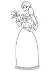 Coloring pages princess with mask