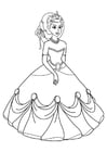 Coloring pages princess with robe