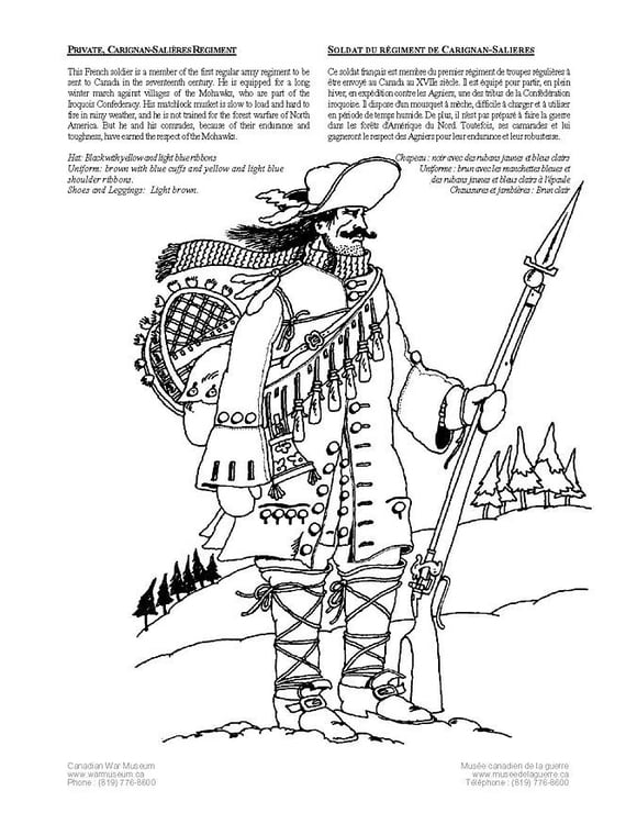 Coloring page private carignan soldier