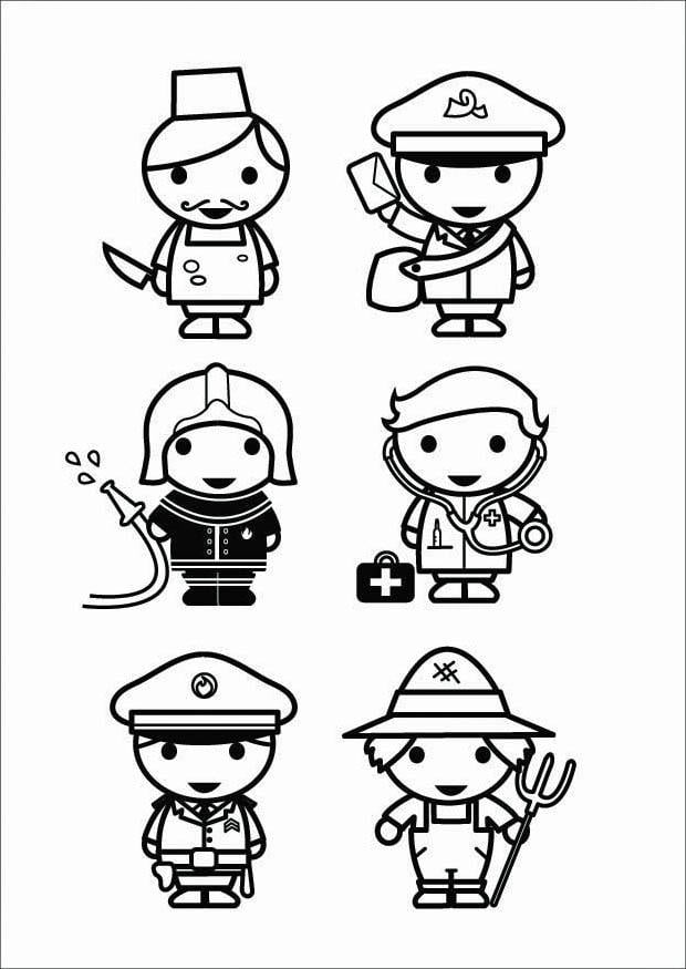 Coloring page professions