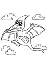 Coloring page pteranodon flying dinosaur