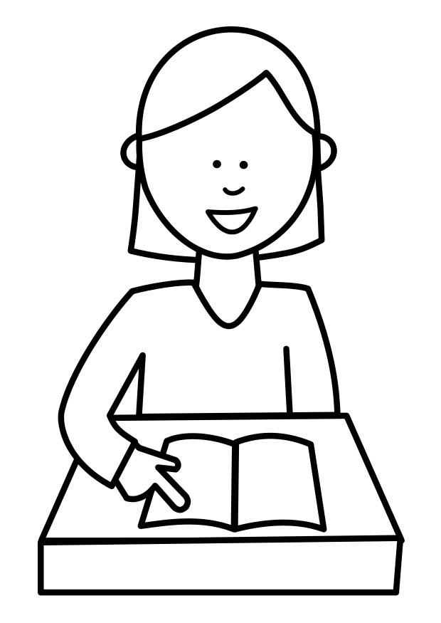 Coloring page pupil reads