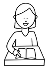 Coloring page pupil reads