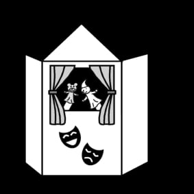 Coloring page puppet theatre