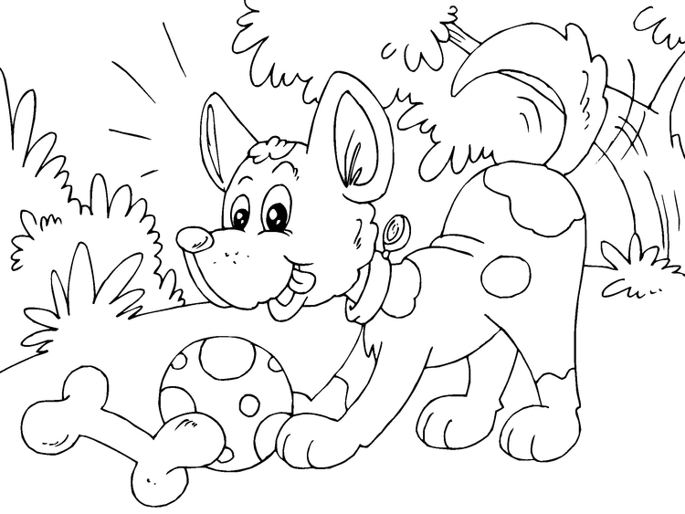 Coloring page puppy