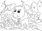 Coloring page puppy