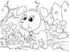 Coloring page puppy