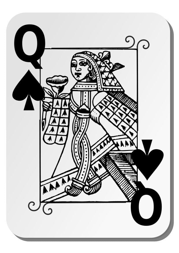 Coloring page queen of spades