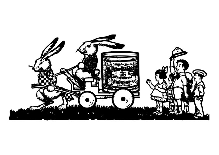 Coloring page rabbit family