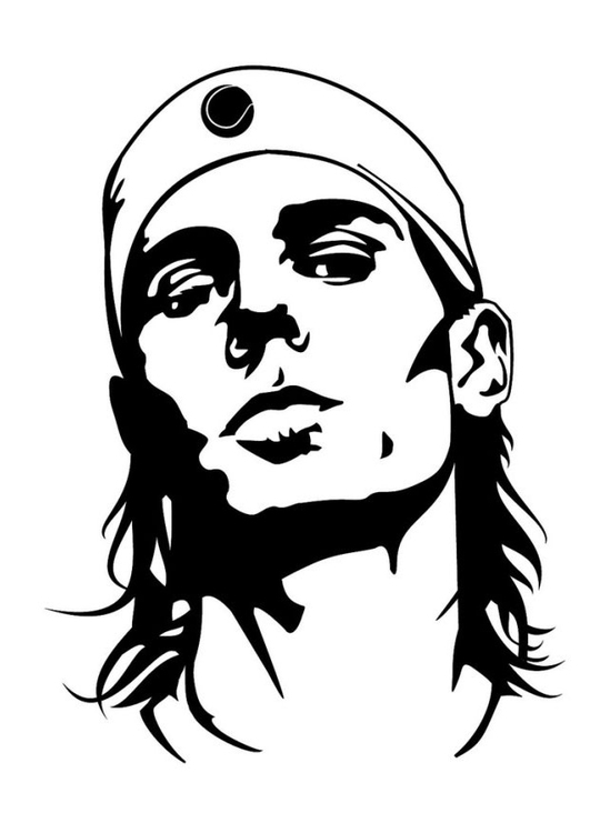 Coloring page Rafael Nadal