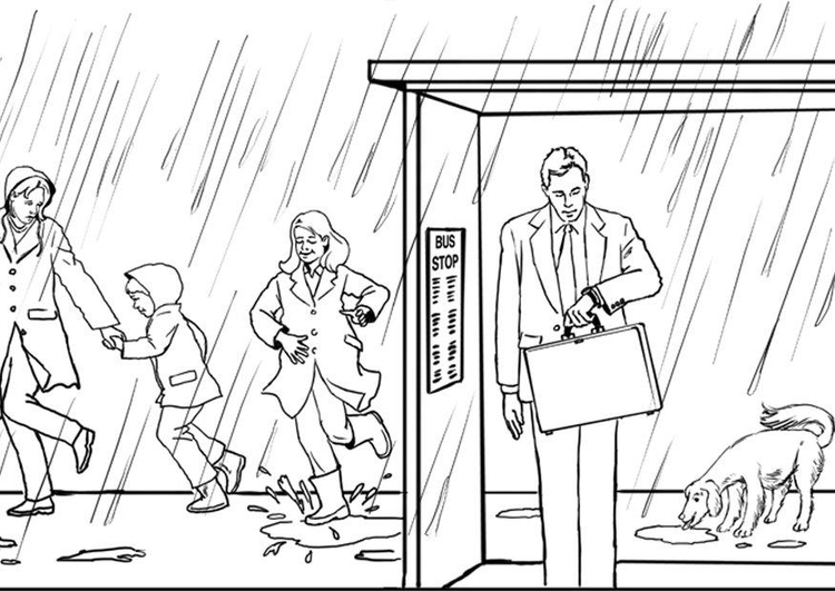 Coloring page rain