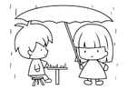 Coloring page rain