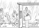 Coloring page rain