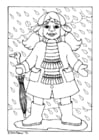 Coloring page rain