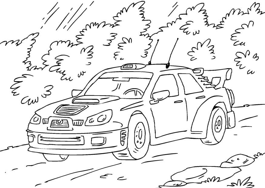 Coloring page rally car