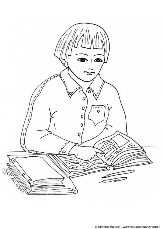 Coloring page reading