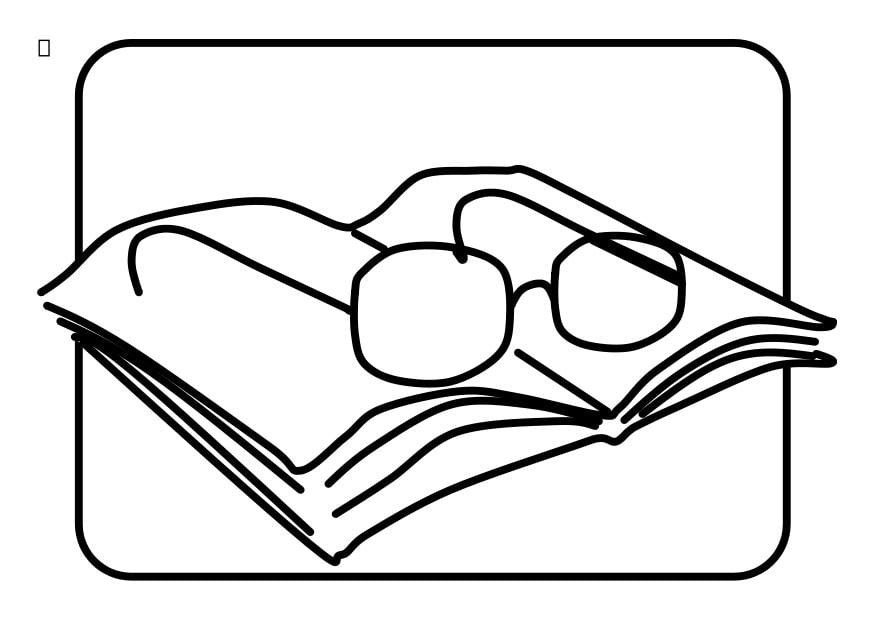 Coloring page reading glasses