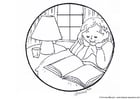 Coloring page reading