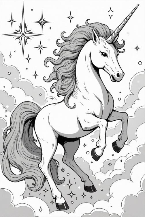 rearing unicorn