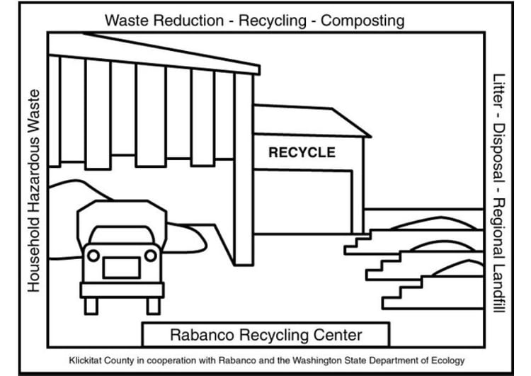 Coloring page recycling center