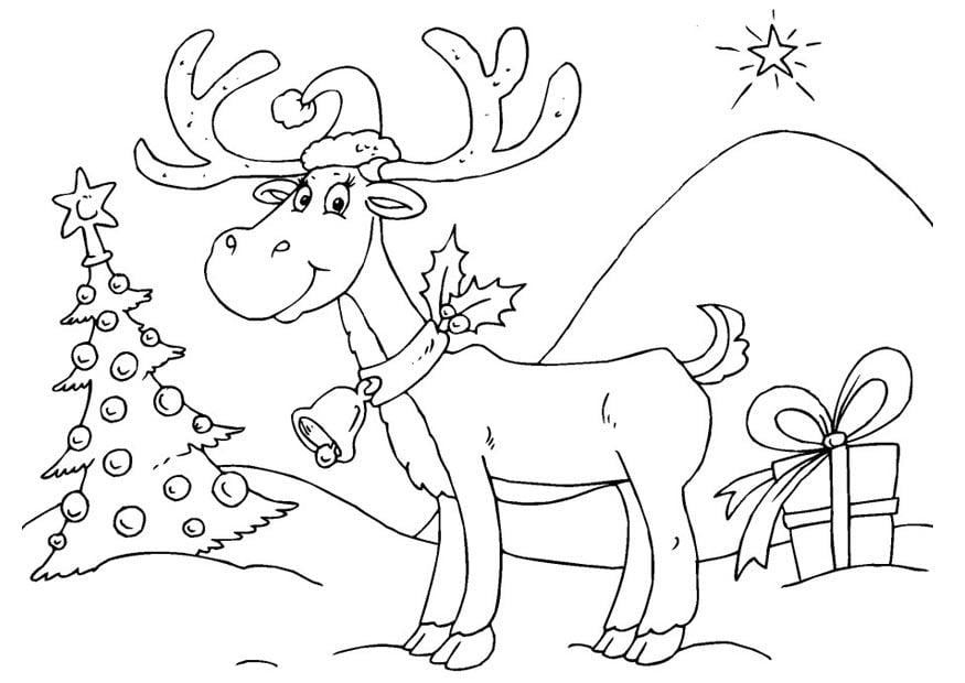 Coloring Page reindeer - free printable coloring pages - Img 23374