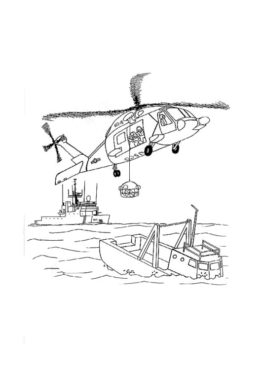 Coloring page rescue mission