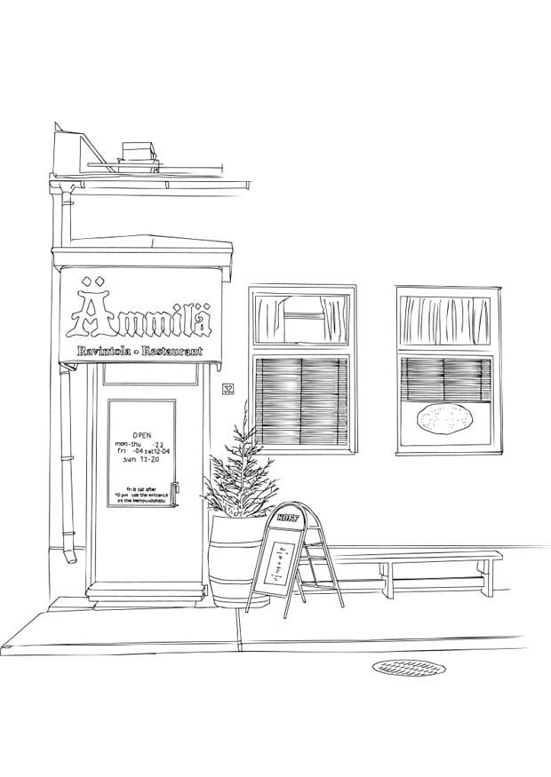 Coloring page restaurant